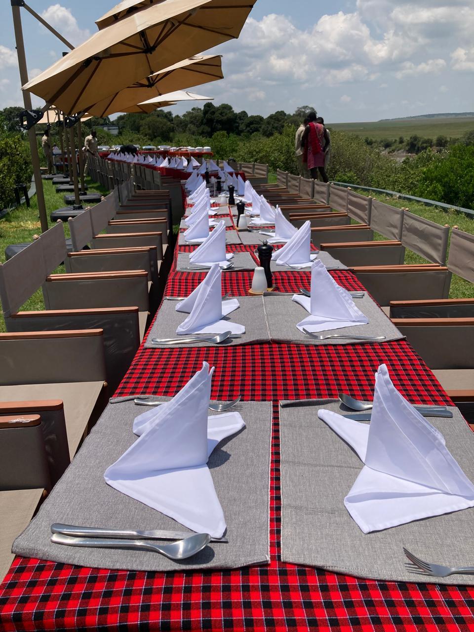 Lake Manyara with flamingos